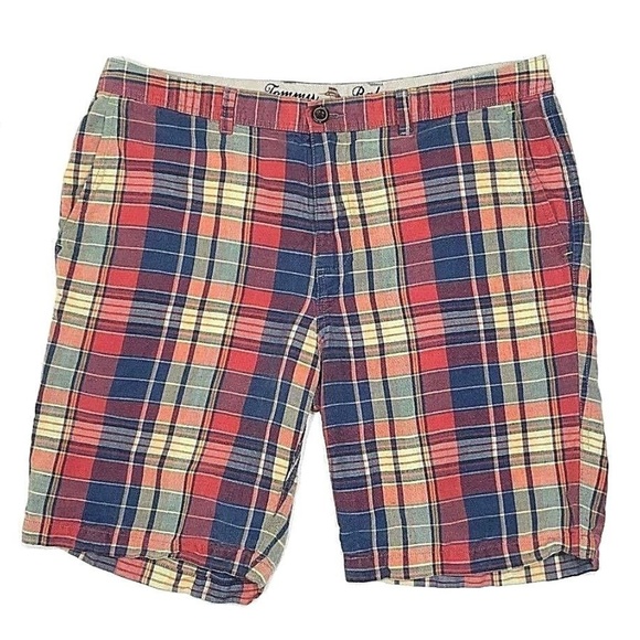 Tommy Bahama 34 Moulin Madras Linen Blend Shorts - Picture 2 of 7